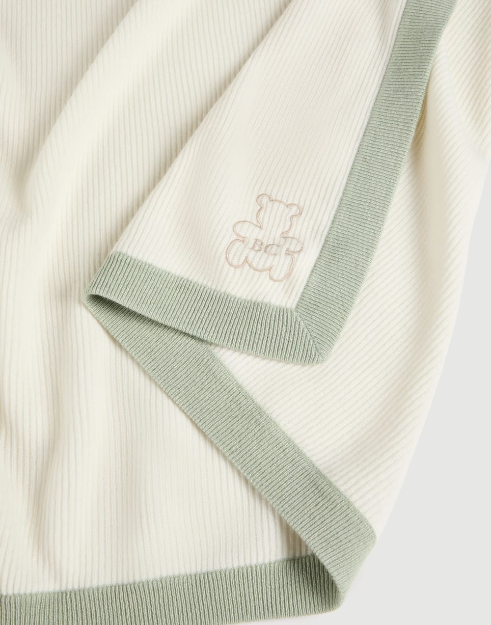 Baby Bernie rib knit blanket Mint Green Baby - Brunello Cucinelli
