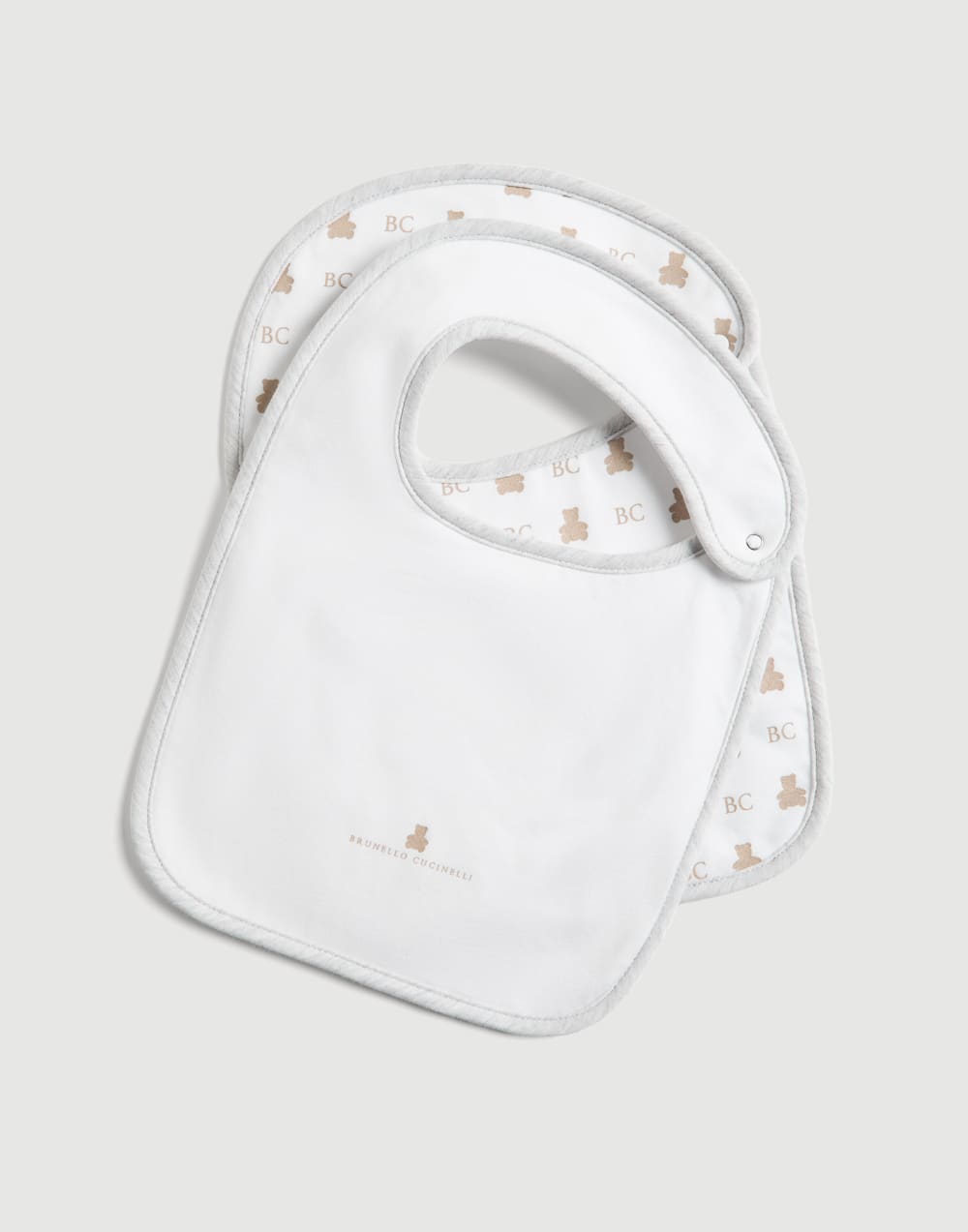 Set de dos baberos Baby Bernie Blanco Bebé - Brunello Cucinelli