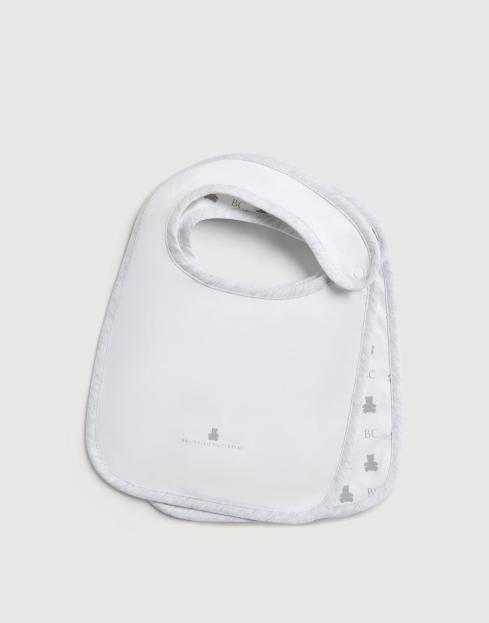 Baby Bernie 2-piece bib set Light Grey Baby - Brunello Cucinelli