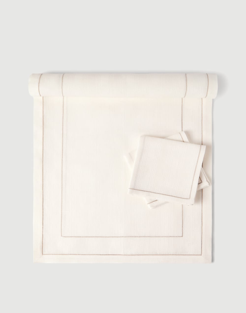 Striped linen runner and 2 napkins set Panama Lifestyle - Brunello Cucinelli