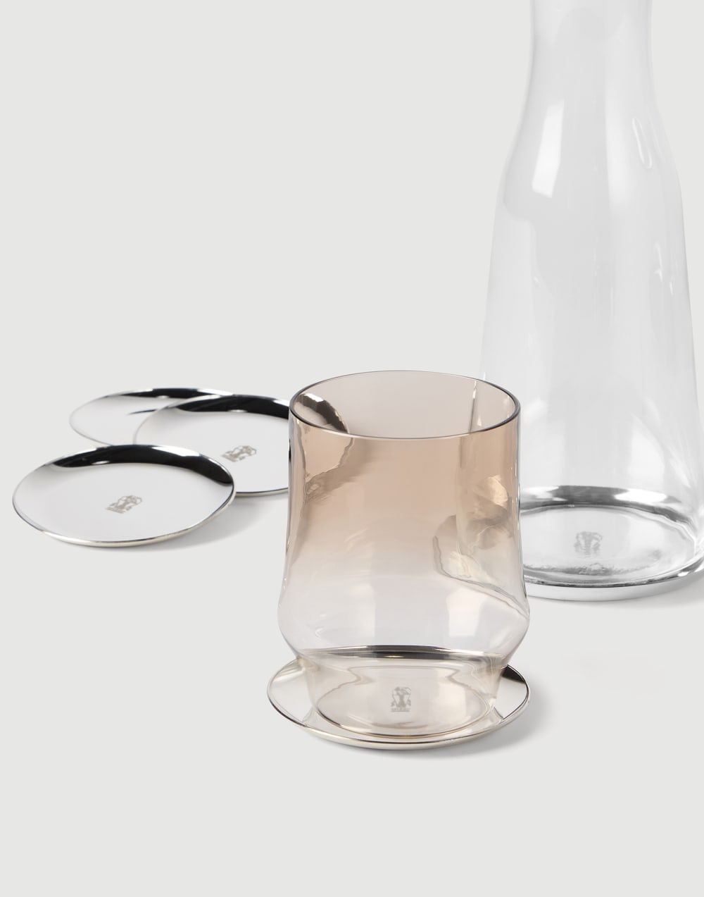 Bottle coaster set with coasters Silver Lifestyle - Brunello Cucinelli