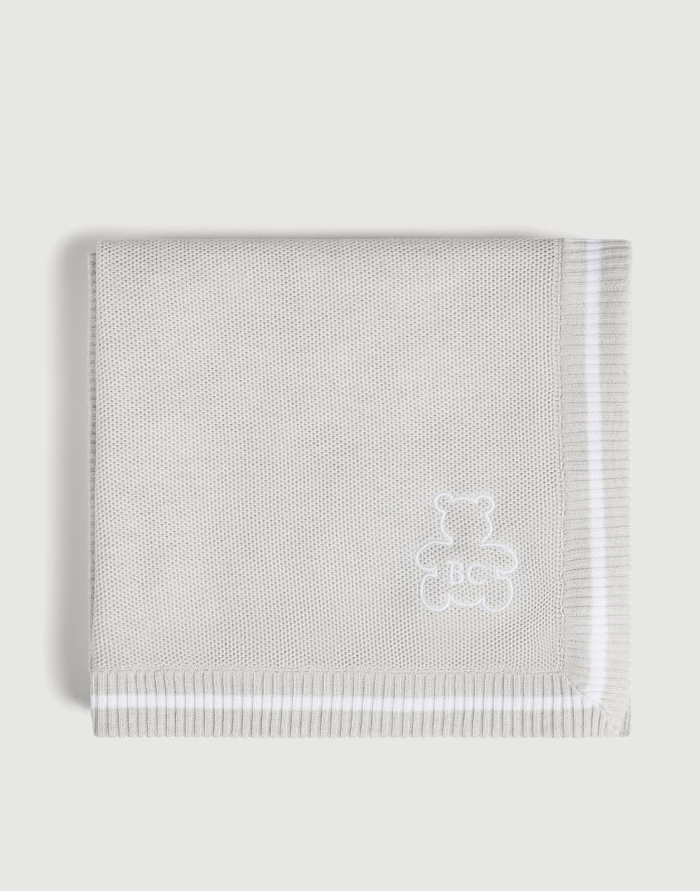 伯尼小熊幼童刺绣盖毯 雾白 幼童 - Brunello Cucinelli