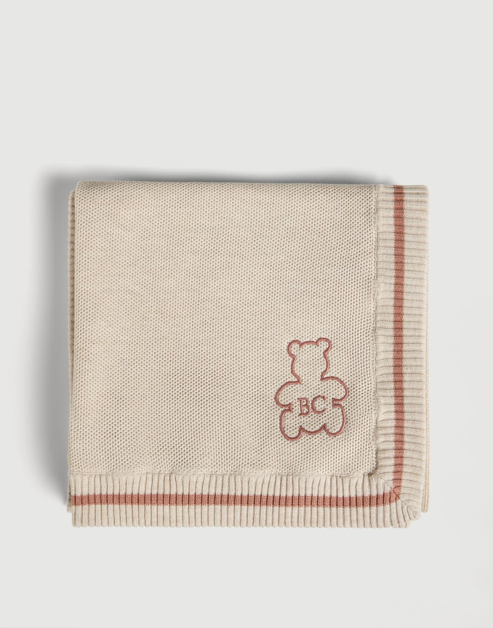 Baby Bernie blanket with embroidery Beige Baby - Brunello Cucinelli