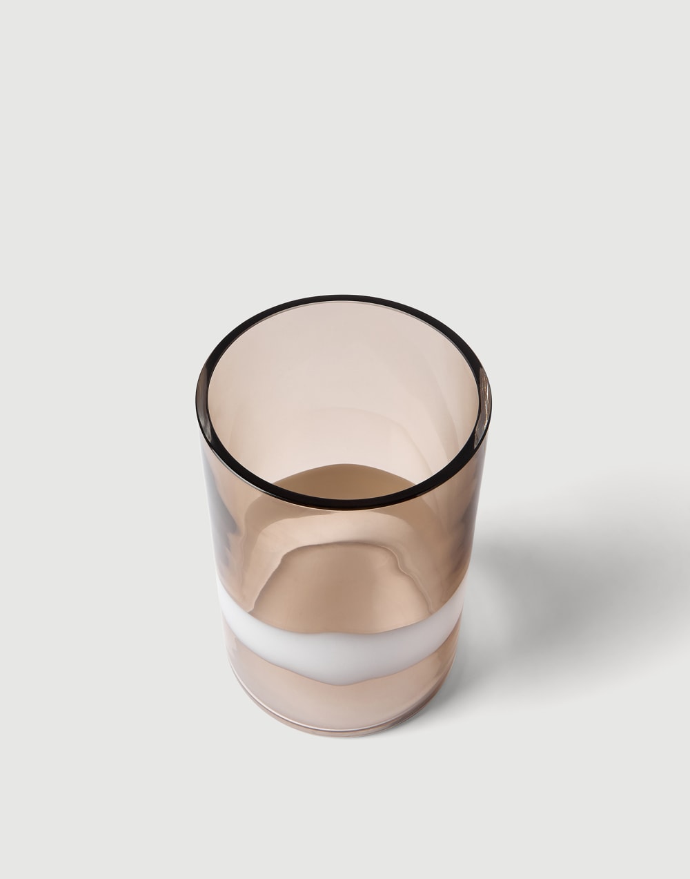 Murano glass small striped cilinder vase Natural Lifestyle - Brunello Cucinelli