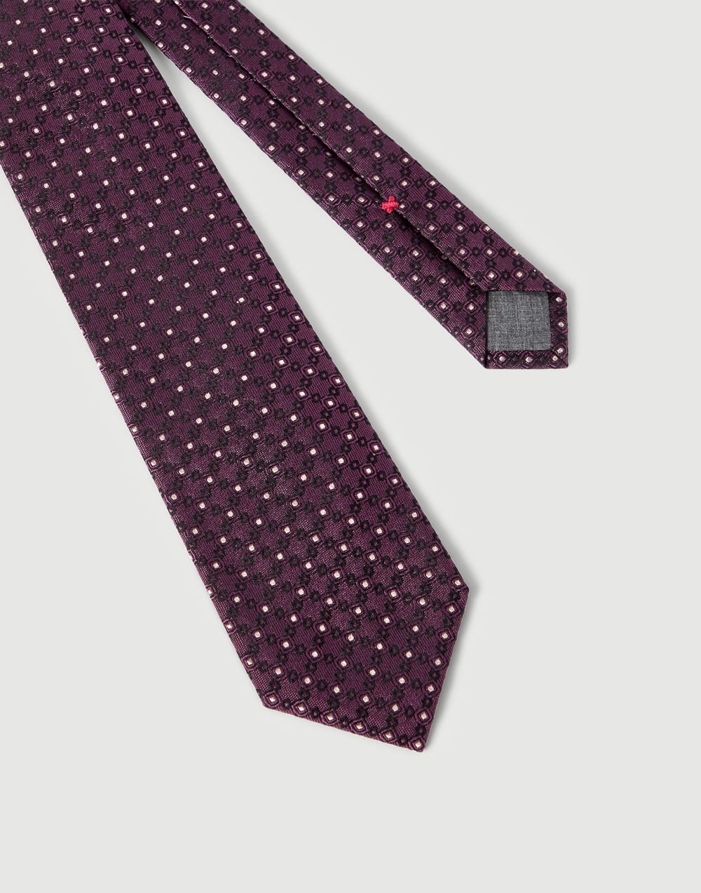 Silk jacquard tie Burgundy Man - Brunello Cucinelli