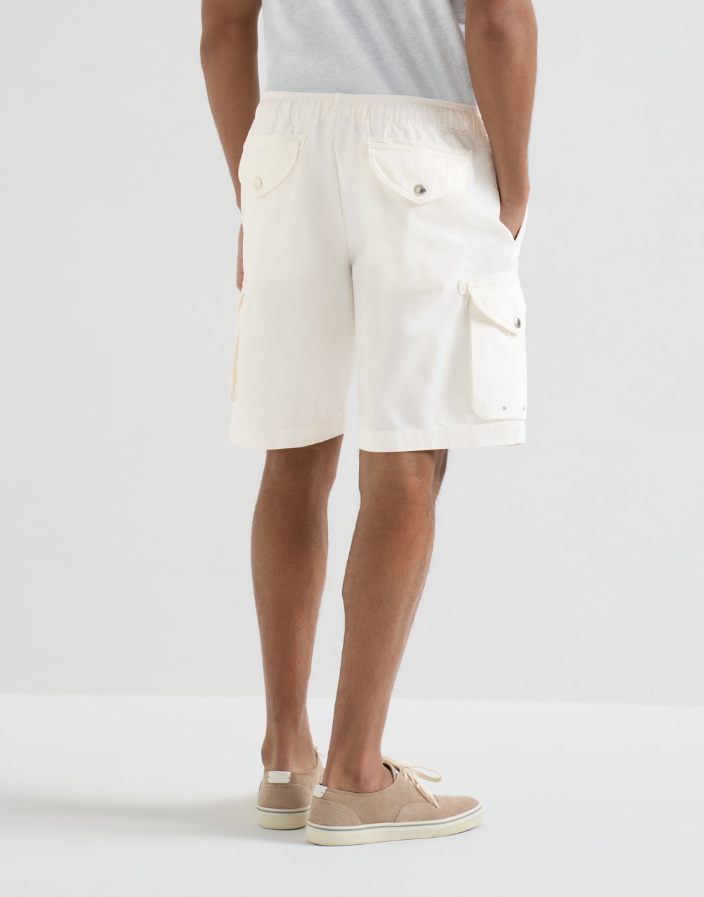 ギャバジン バミューダパンツ スノー メンズ - Brunello Cucinelli