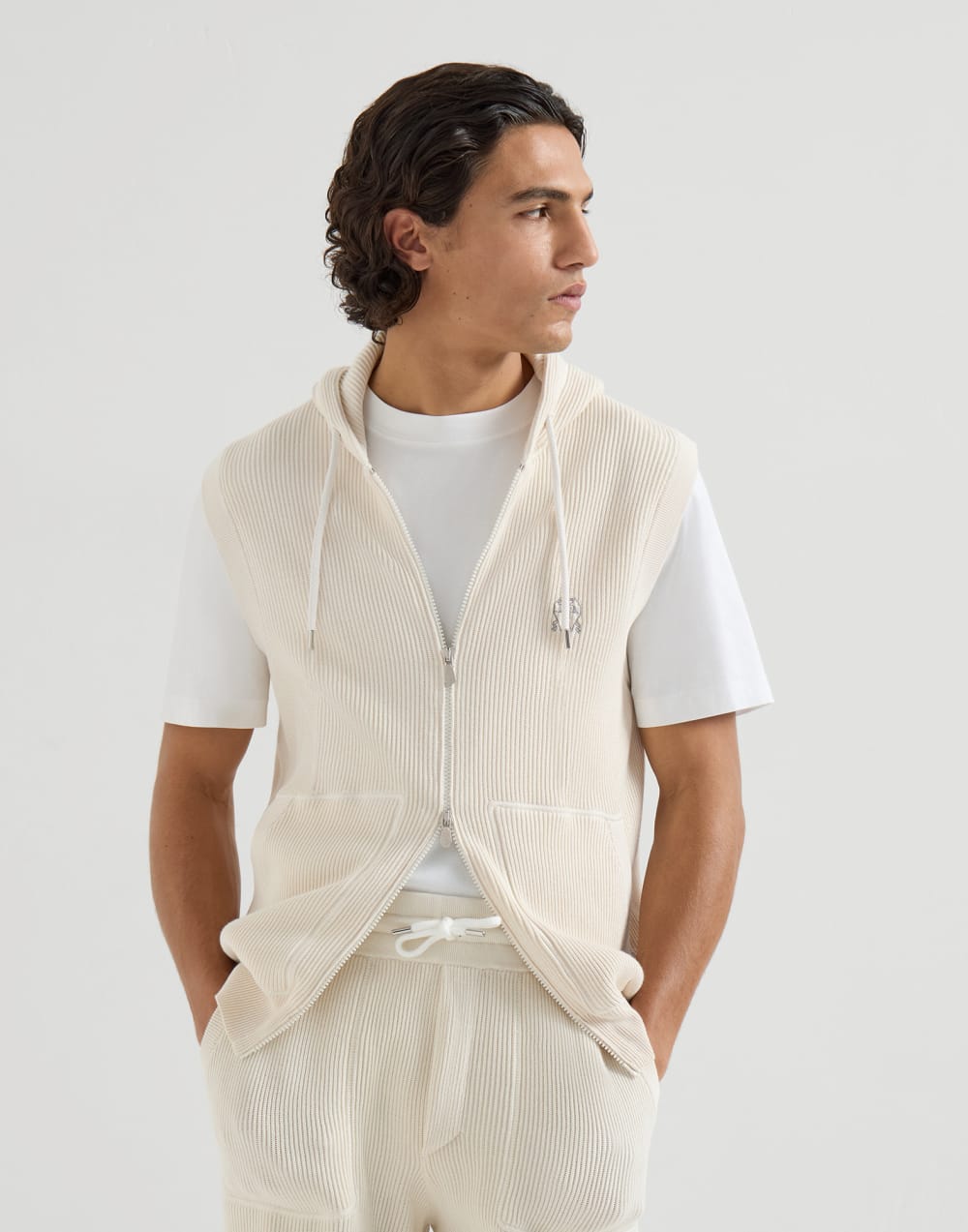 Cotton knit vest White Man - Brunello Cucinelli