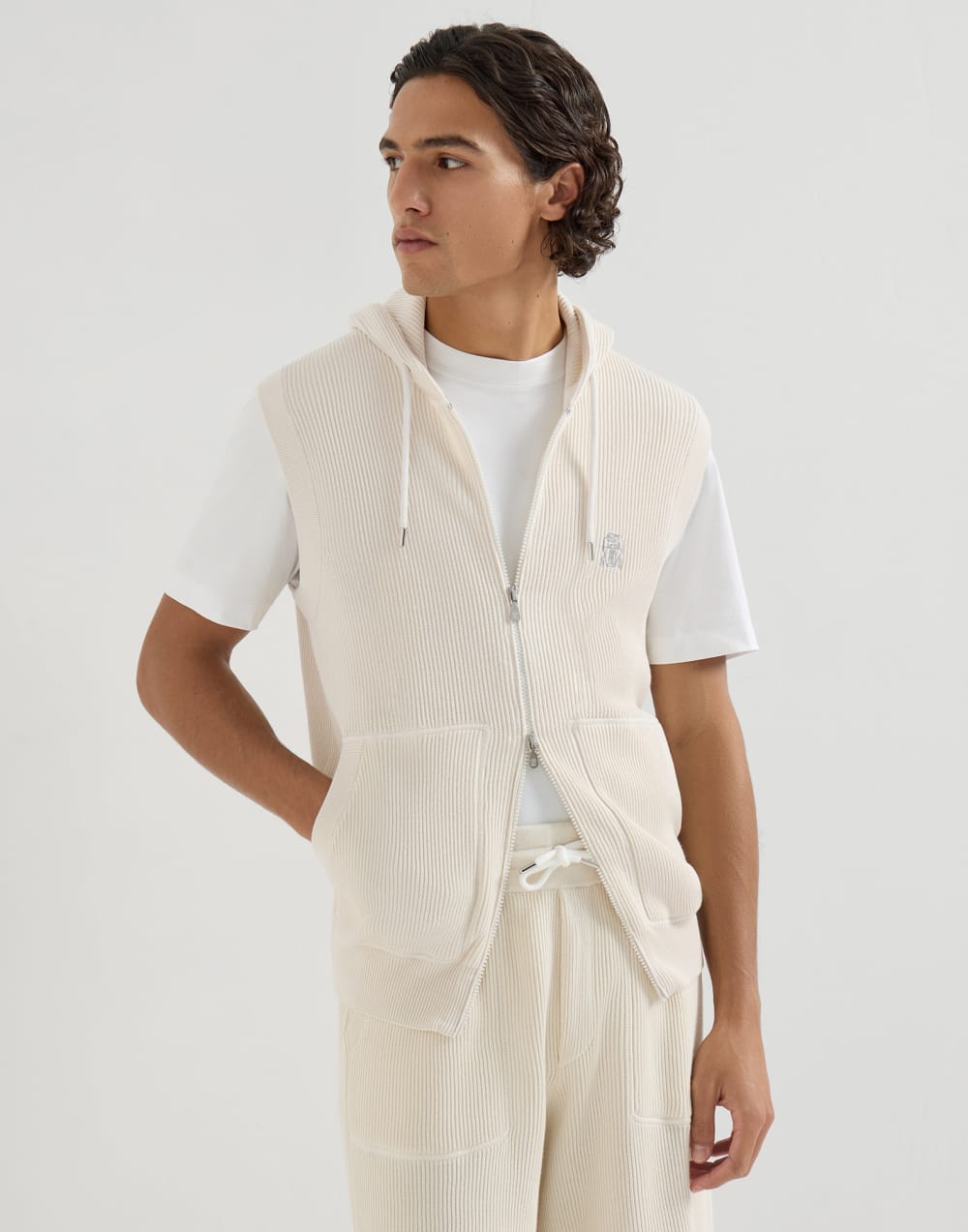 Cotton knit vest White Man - Brunello Cucinelli