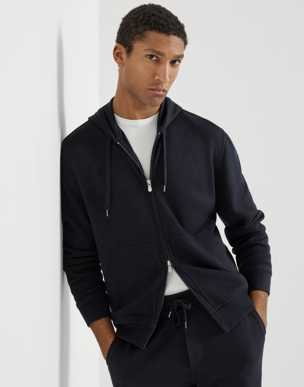 French terry sweatshirt Blue Man - Brunello Cucinelli