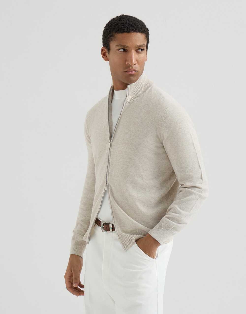 カシミヤカーディガン ベージュ メンズ - Brunello Cucinelli