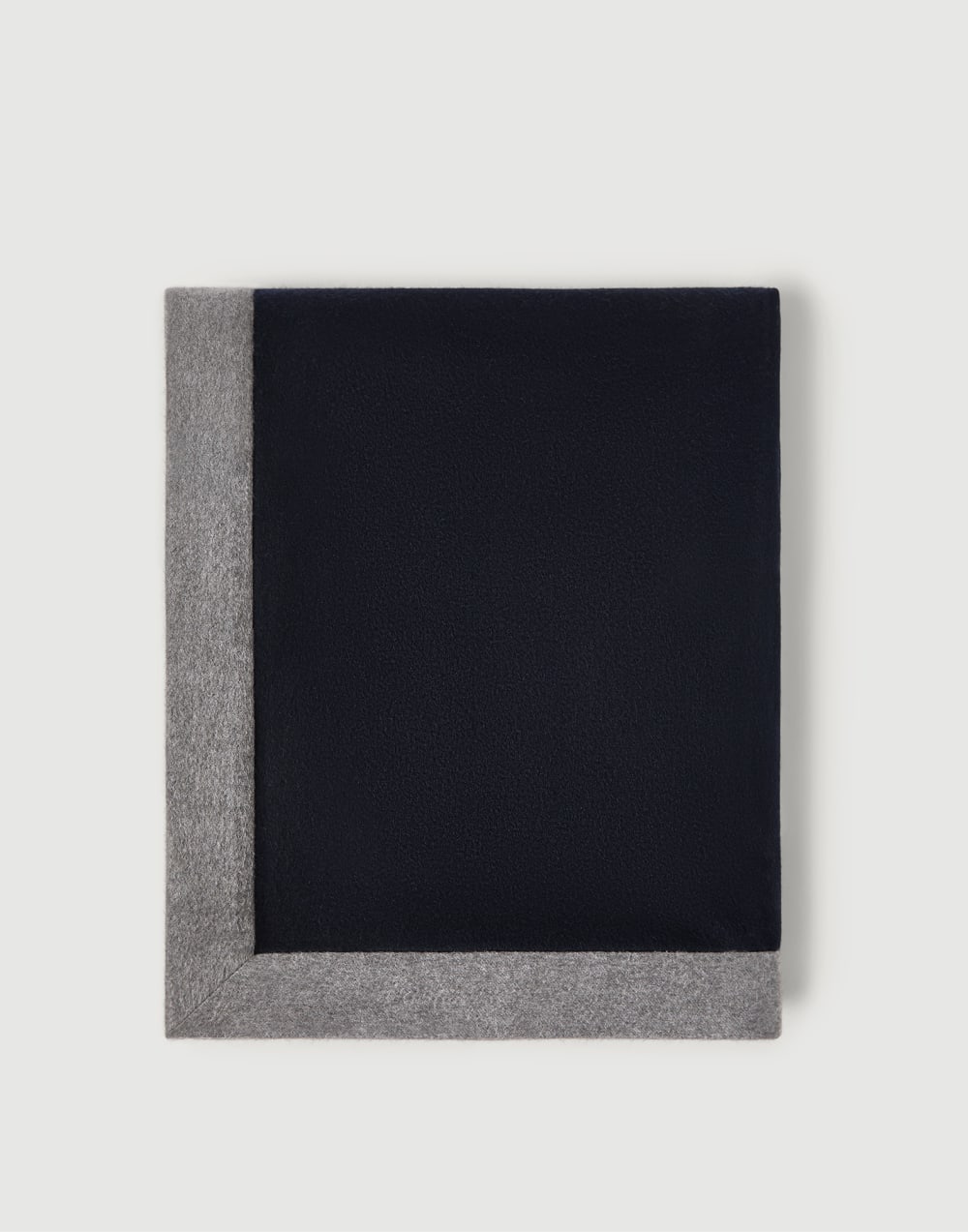 Cashmere throw with contrasting border Blue Lifestyle - Brunello Cucinelli