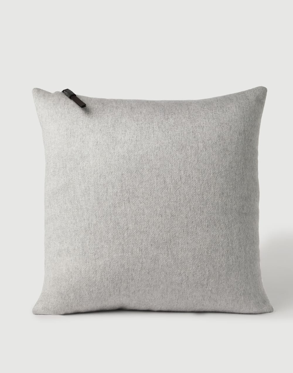 Cashmere beaver cloth large cushion Light Grey Lifestyle - Brunello Cucinelli
