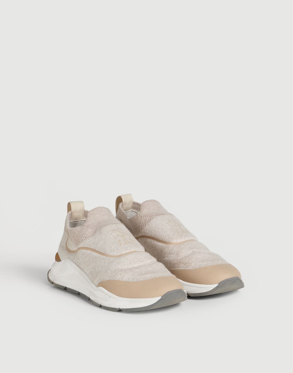 Zapatillas en punto con termosellados Beige Claro Niño - Brunello Cucinelli