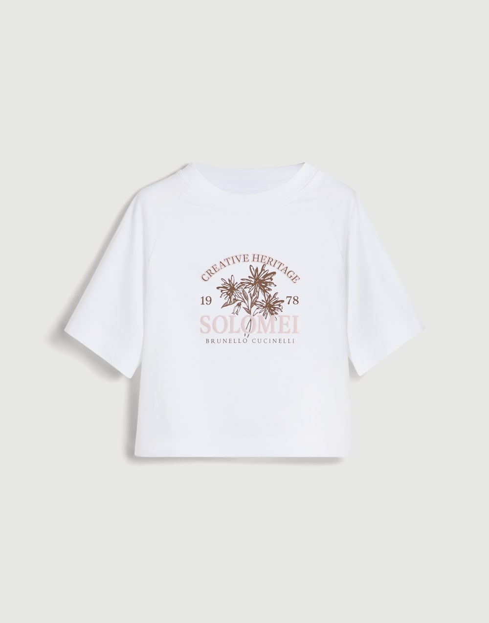 Cotton jersey T-shirt with print White Girls - Brunello Cucinelli