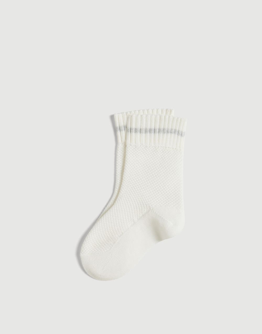 Baby Bernie Waffle stitch socks Panama Baby - Brunello Cucinelli