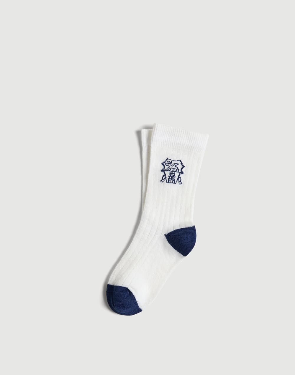 Rib knit socks with inlay Blue Boys - Brunello Cucinelli