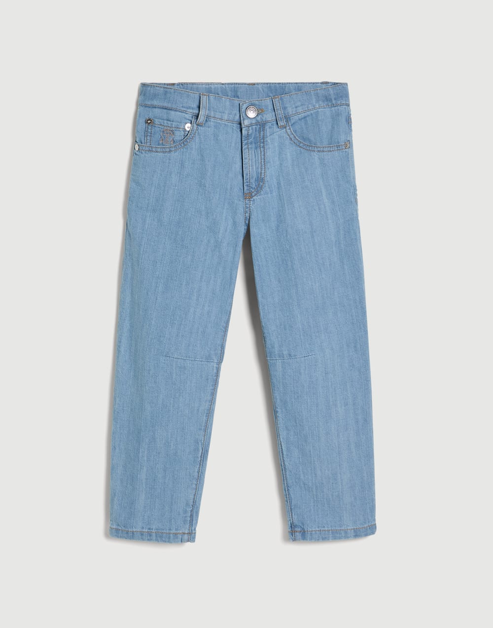 Lightweight denim five-pocket trousers Light Blue Denim Boys - Brunello Cucinelli