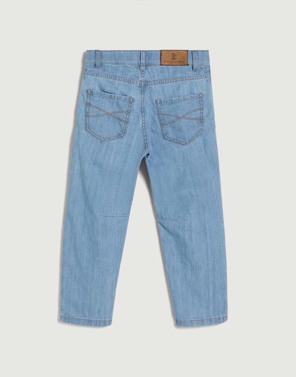 Lightweight denim five-pocket trousers Light Blue Denim Boys - Brunello Cucinelli