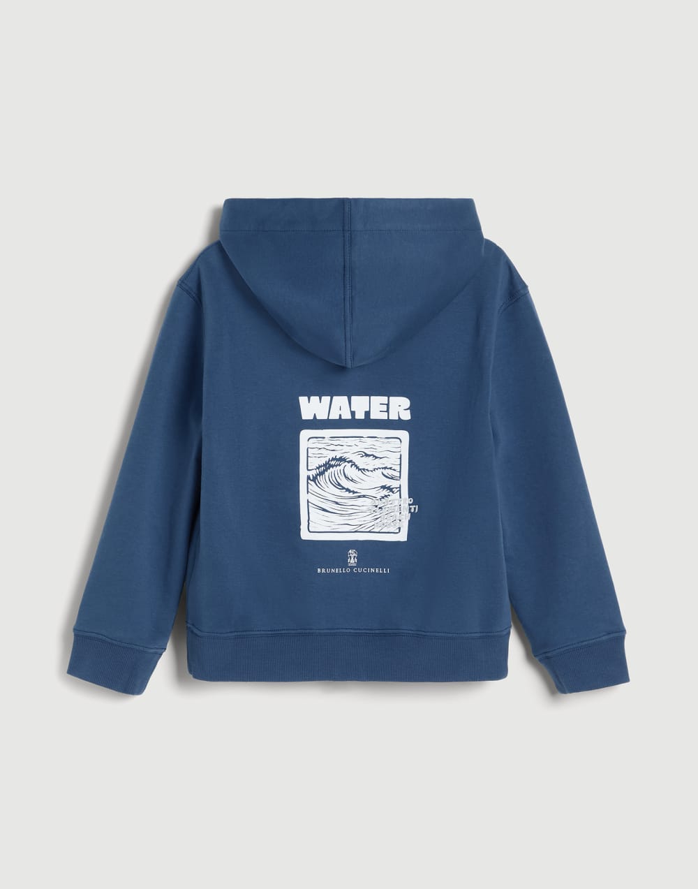Hoodie with 'Water' graphics Blue Boys - Brunello Cucinelli