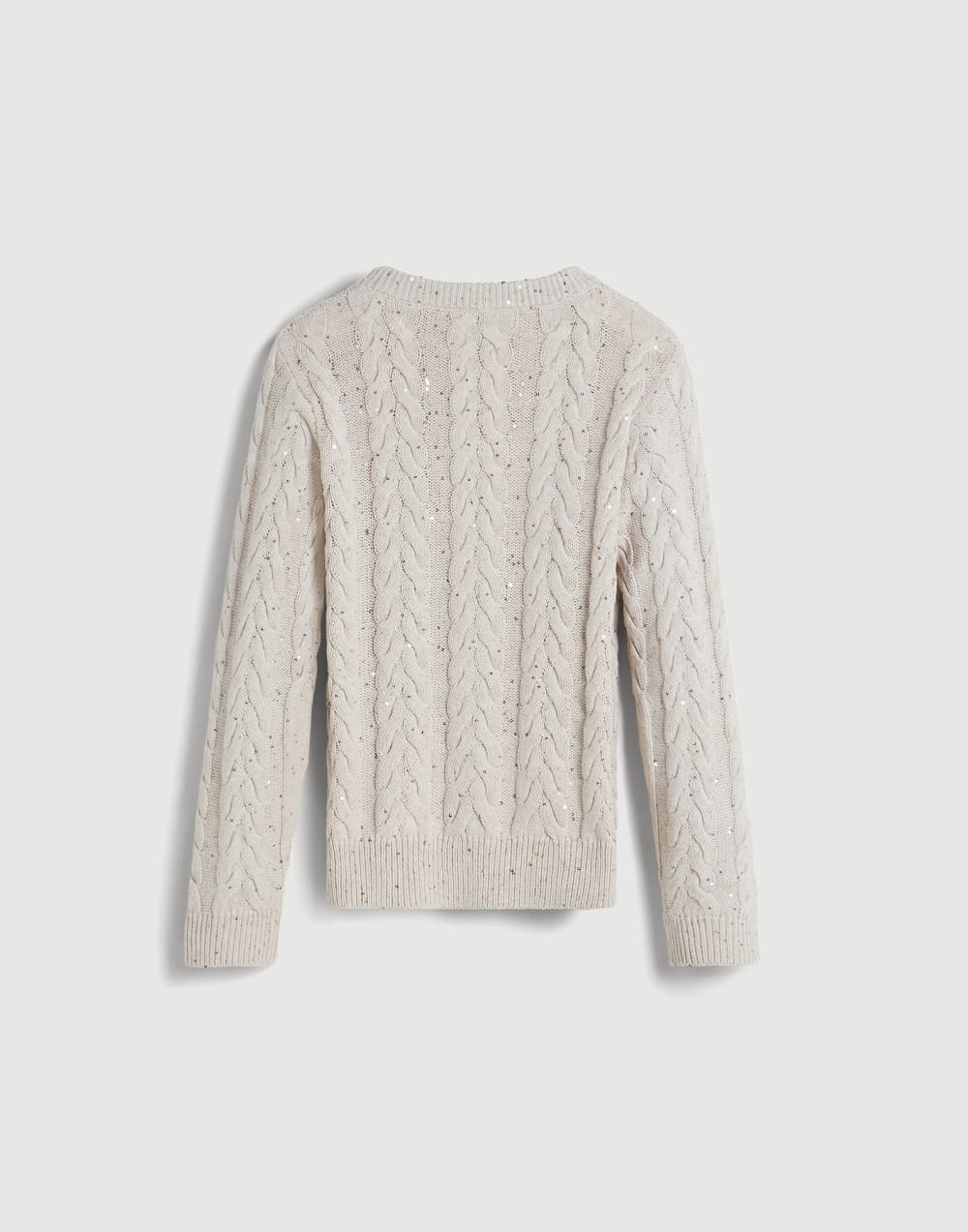 闪耀双绞花针织衫 燕麦色 女童 - Brunello Cucinelli