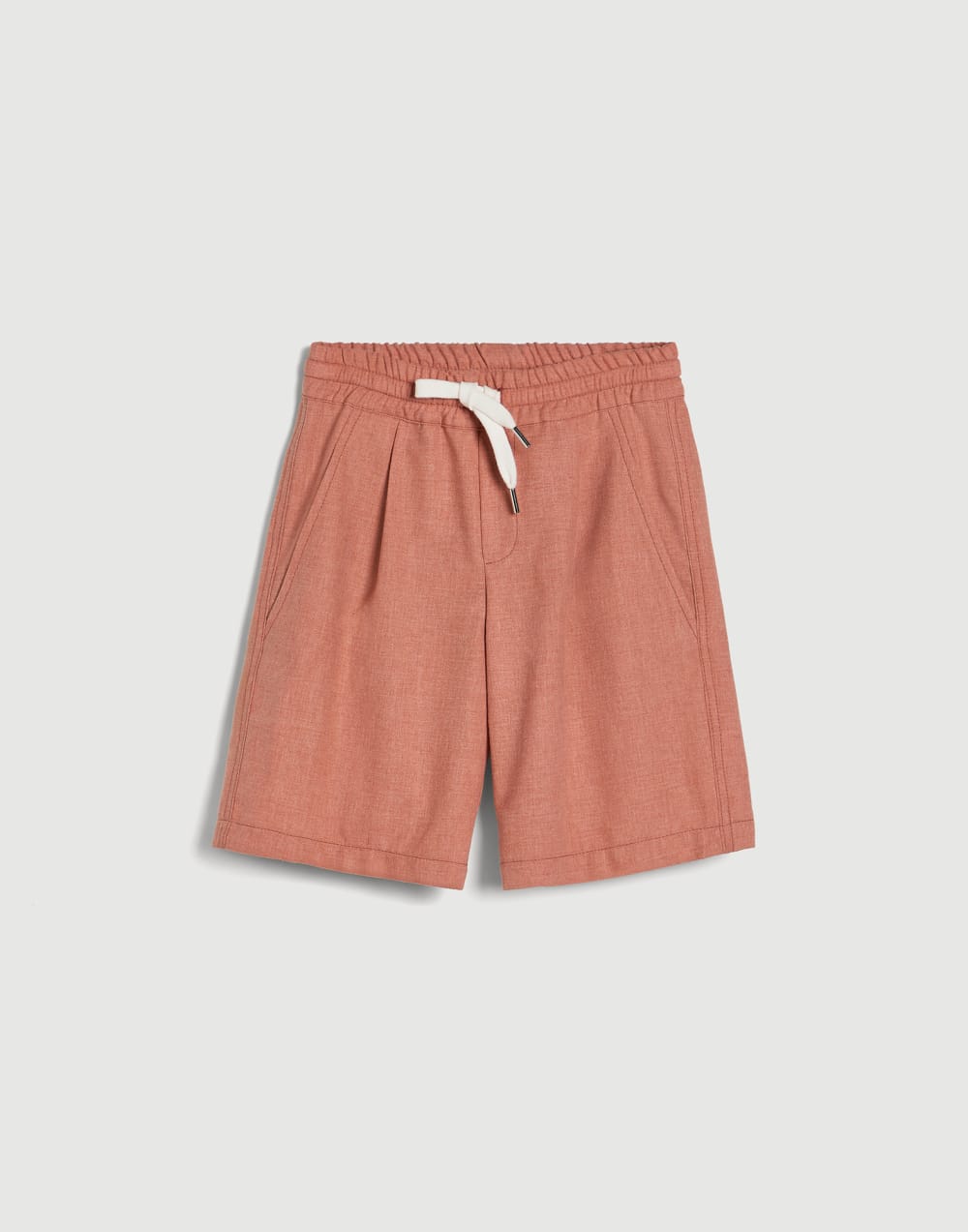 Mouliné canvas Bermuda shorts Apricot Boys - Brunello Cucinelli