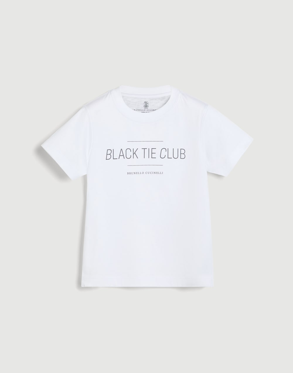 Футболка из хлопкового джерси с принтом Белый Мальчики - Brunello Cucinelli