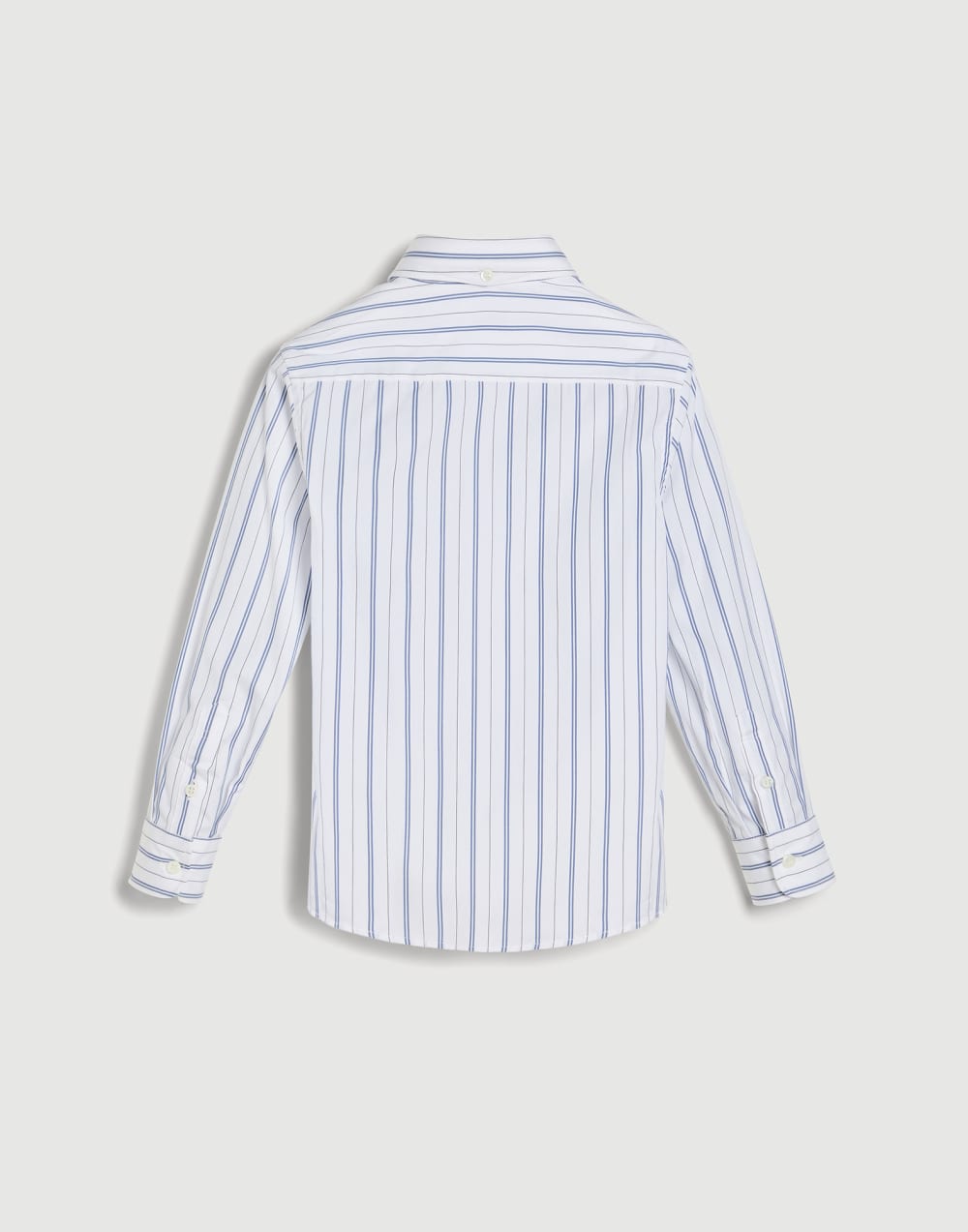 Hemd aus gestreifter Popeline Jeansblau Jungen - Brunello Cucinelli