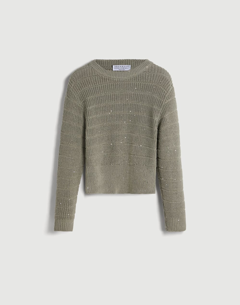 Cotton textured sweater Sage Girls - Brunello Cucinelli