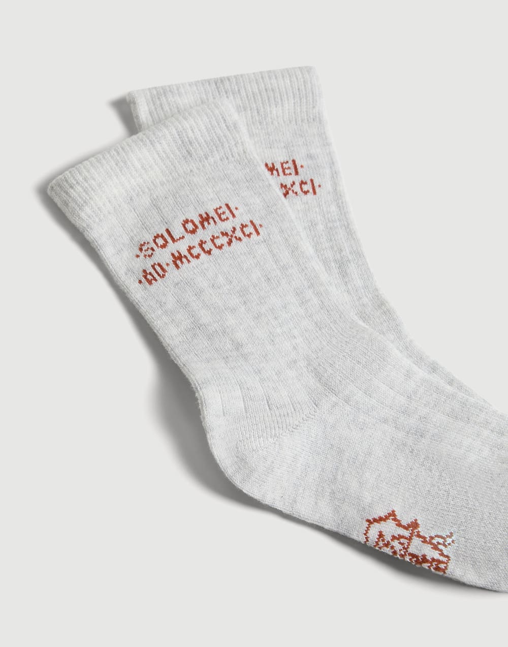 Cotton knit socks with intarsia Grey Boys - Brunello Cucinelli