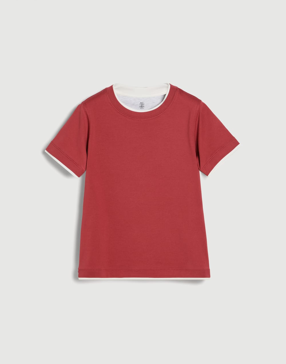 T-shirt with faux-layering Red Boys - Brunello Cucinelli