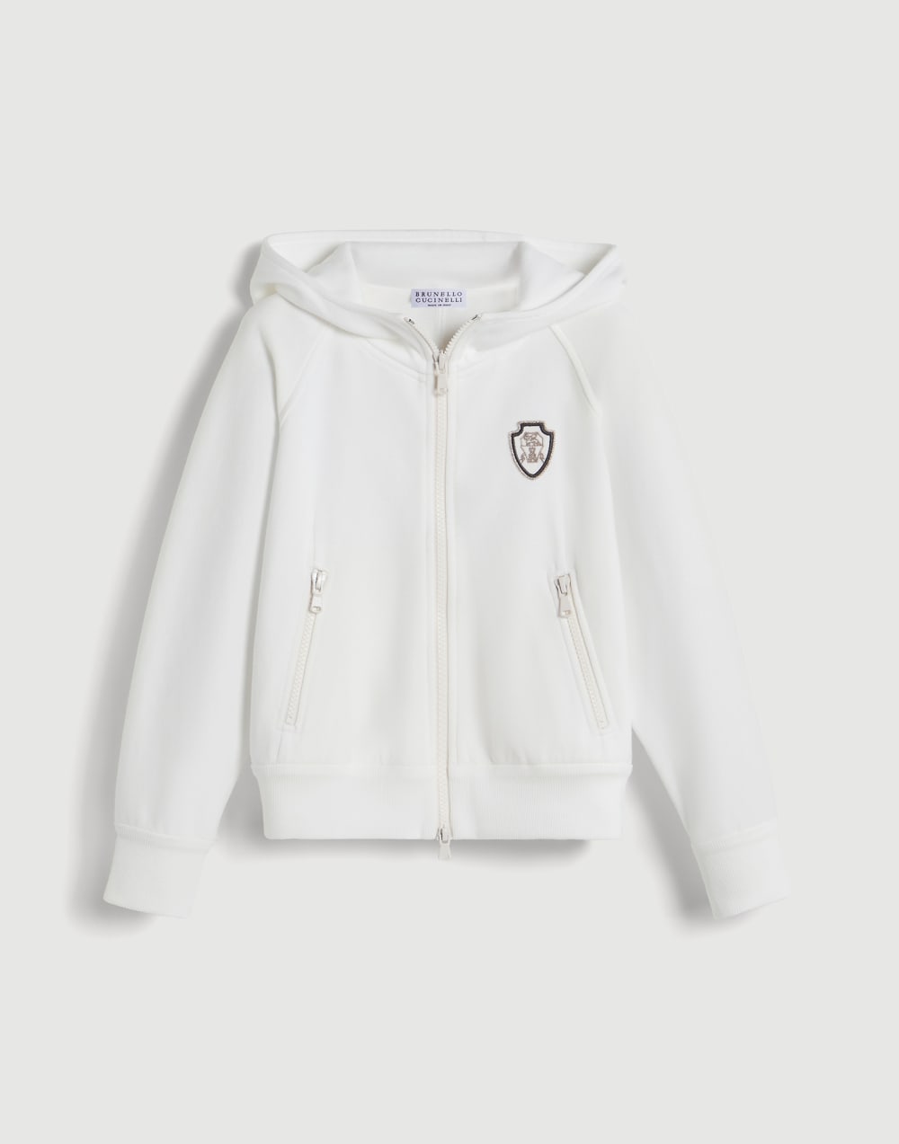 Pique Sweatshirt with logo Off-White Girls - Brunello Cucinelli