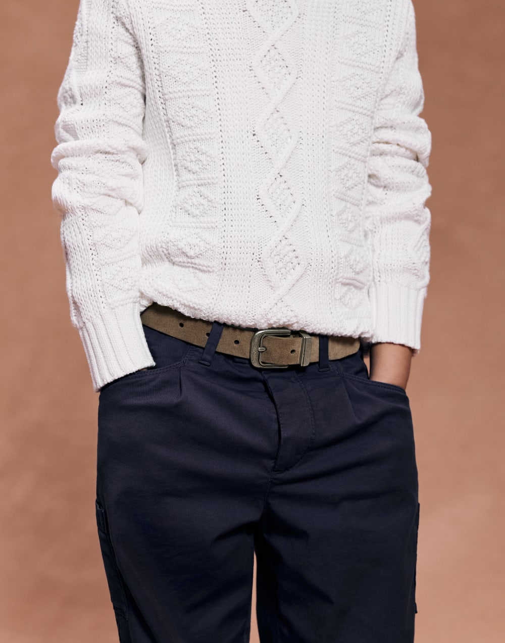 Suede belt with detailed buckle Light Brown Boys - Brunello Cucinelli