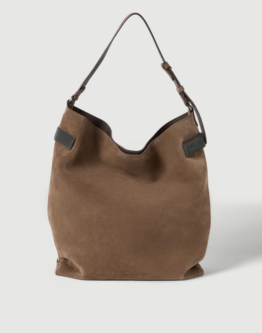 Suede Essence hobo bag Bark Woman - Brunello Cucinelli