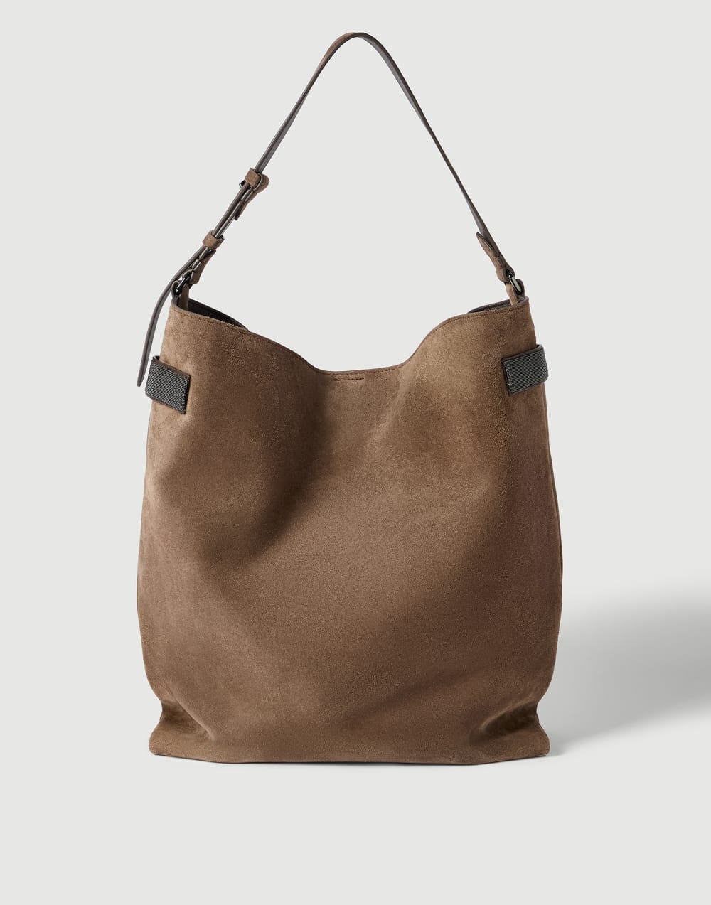 Suede Essence hobo bag Bark Woman - Brunello Cucinelli
