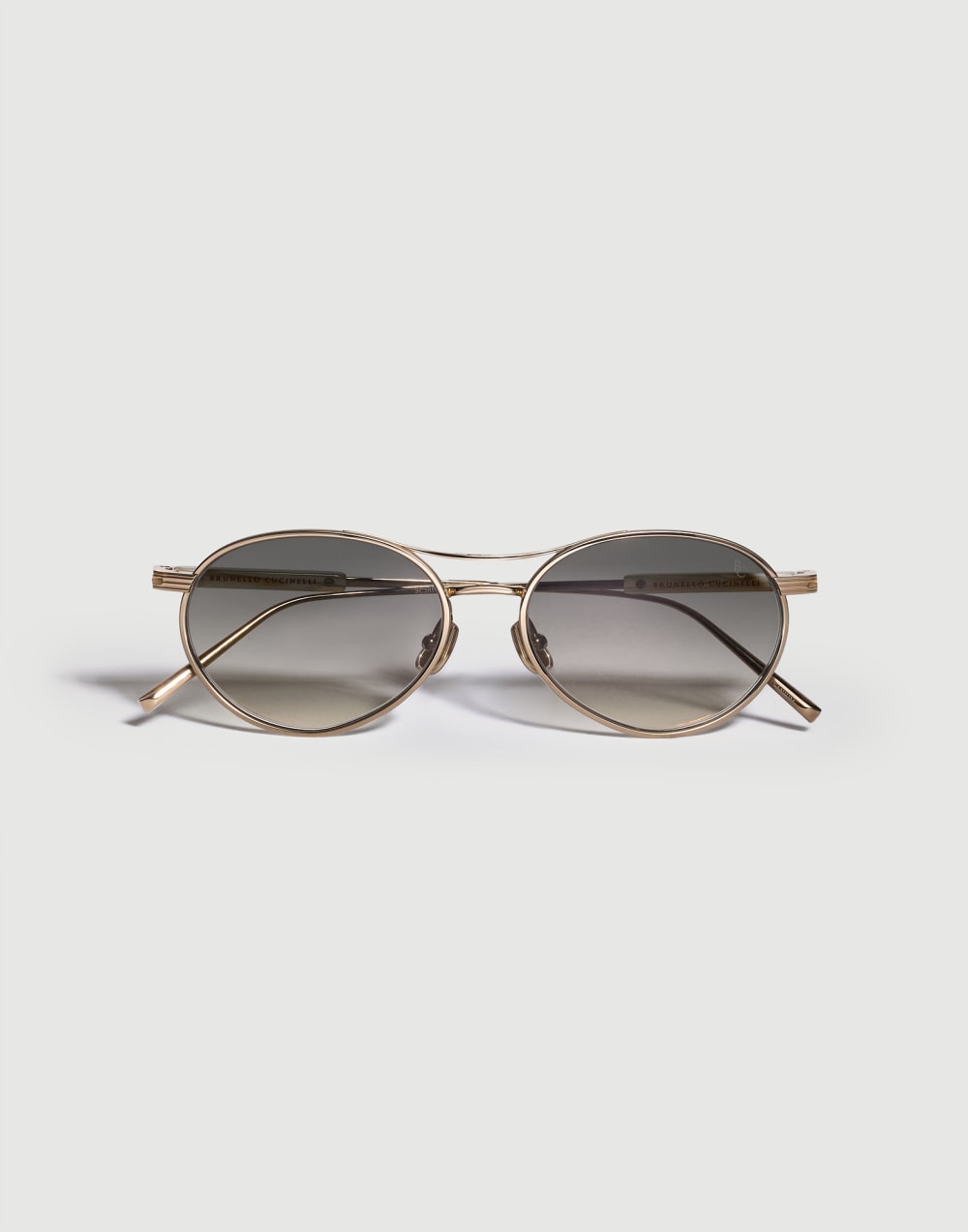 Oval titanium sunglasses Gold Eyewear - Brunello Cucinelli