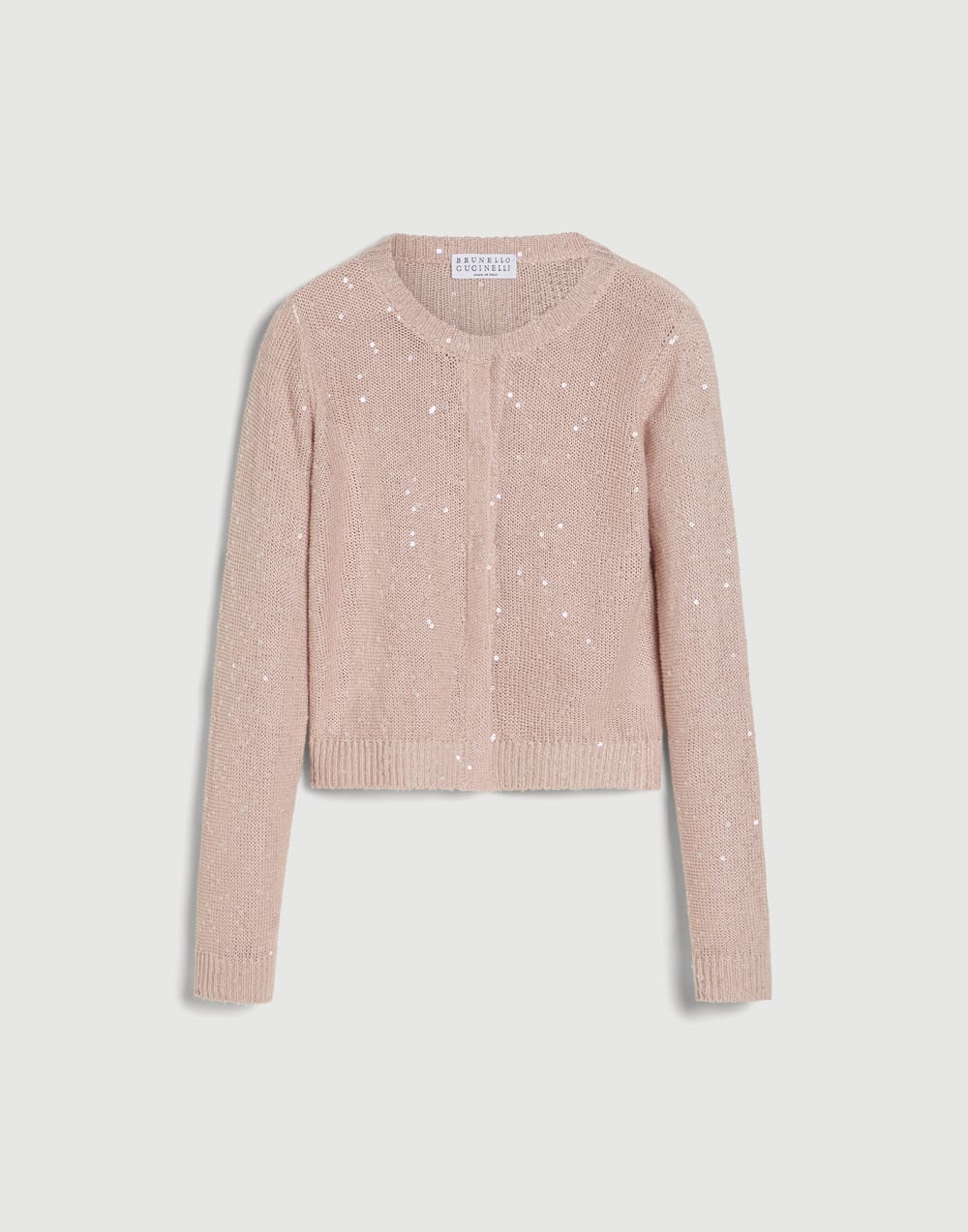 Linen and silk Diamond yarn cardigan Pink Girls - Brunello Cucinelli
