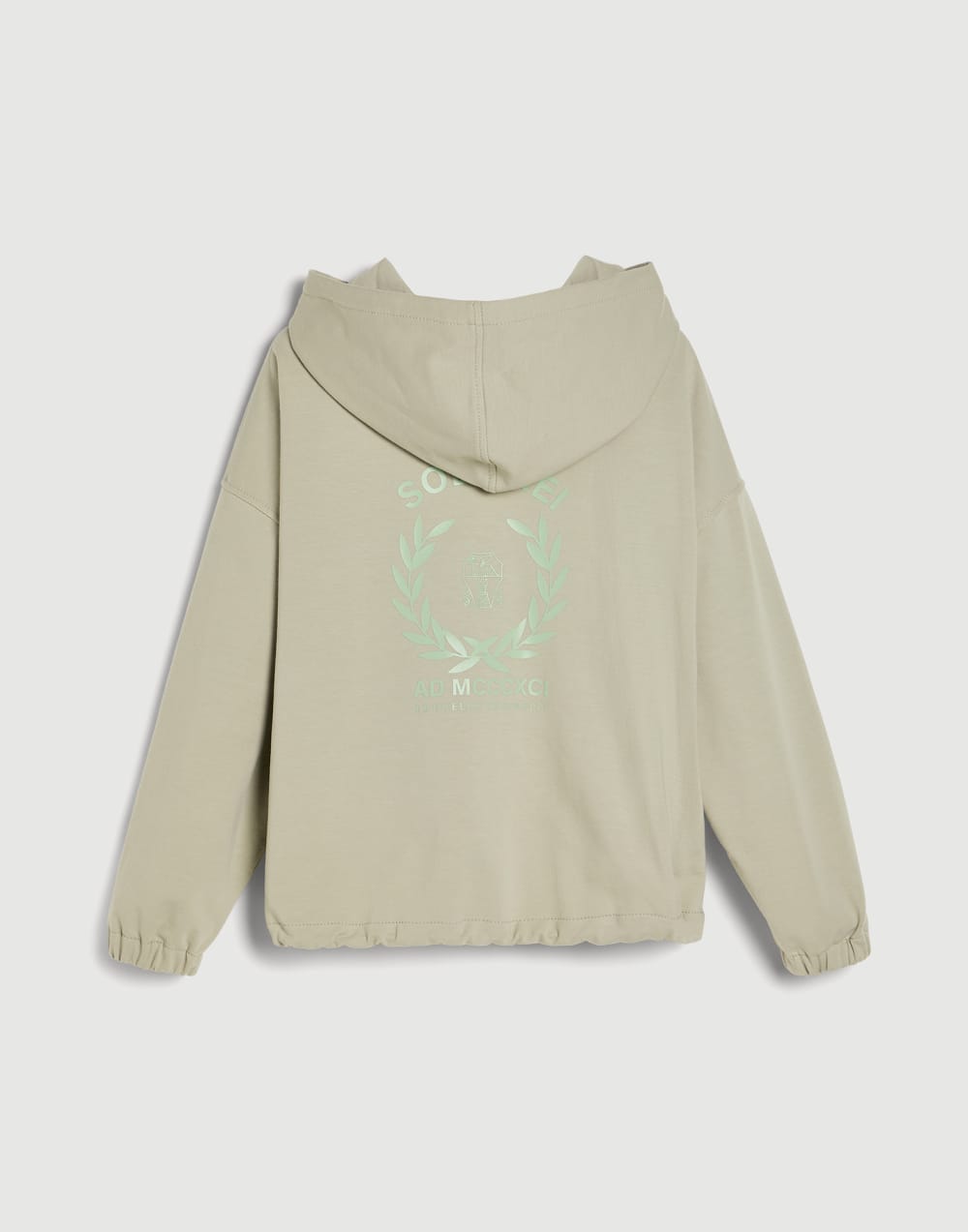 Hoodie with zipper and graphic Sage Girls - Brunello Cucinelli