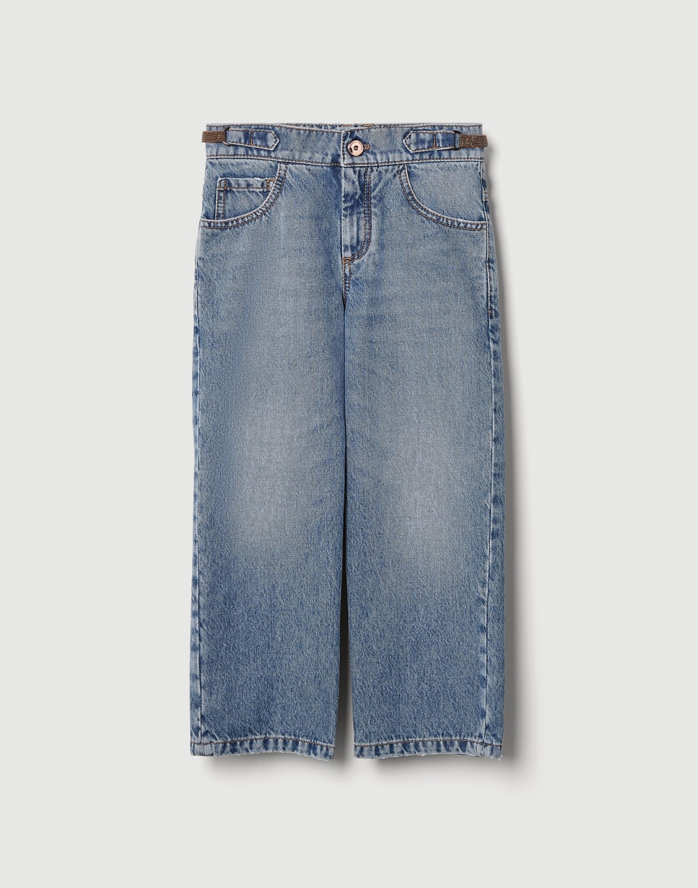 Straight trousers with monili Denim Girls - Brunello Cucinelli