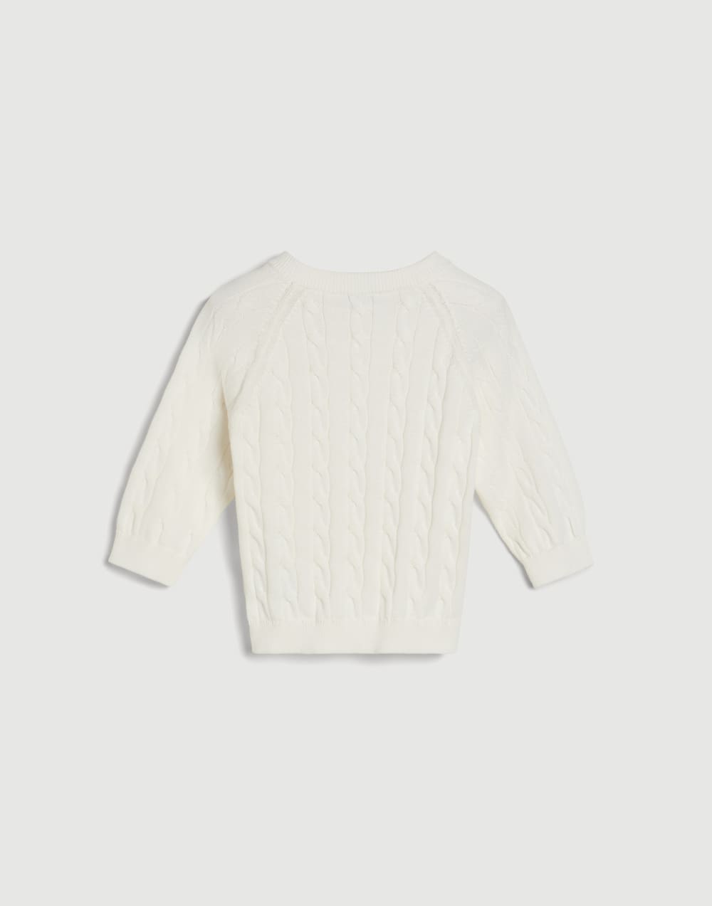 Cotton cable knit Baby Bernie sweater Panama Baby - Brunello Cucinelli