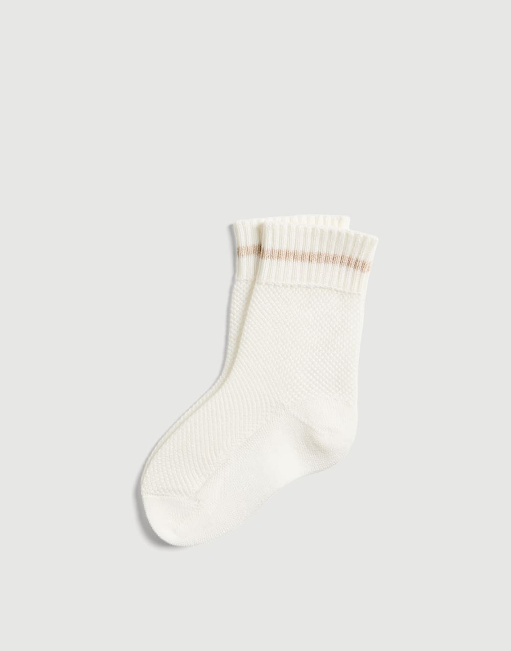 Baby Bernie-Socken in Waffelstrick Panama Baby - Brunello Cucinelli