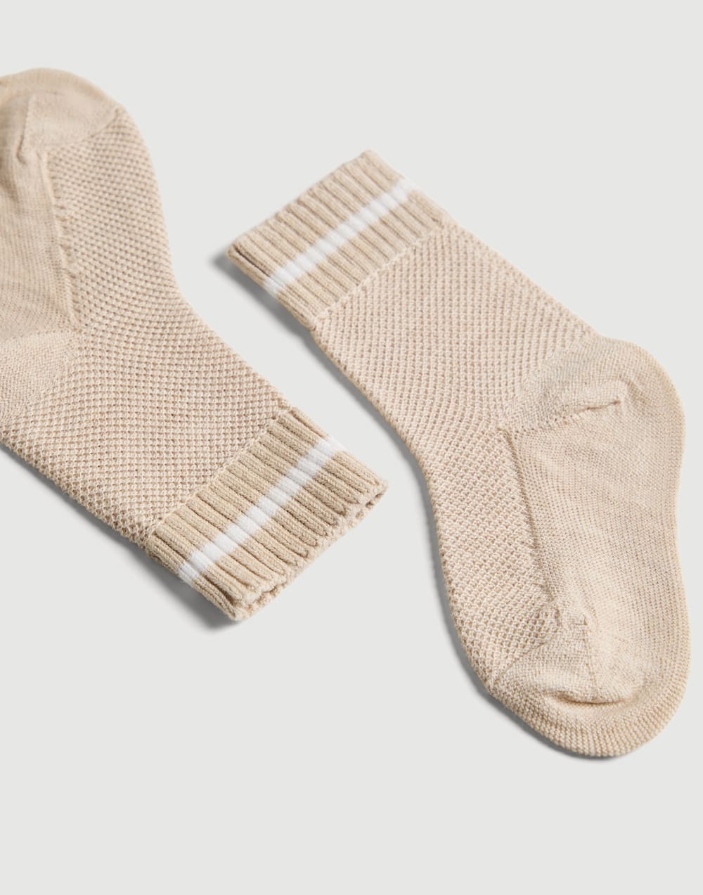 Baby Bernie Waffle stitch socks Sand Baby - Brunello Cucinelli