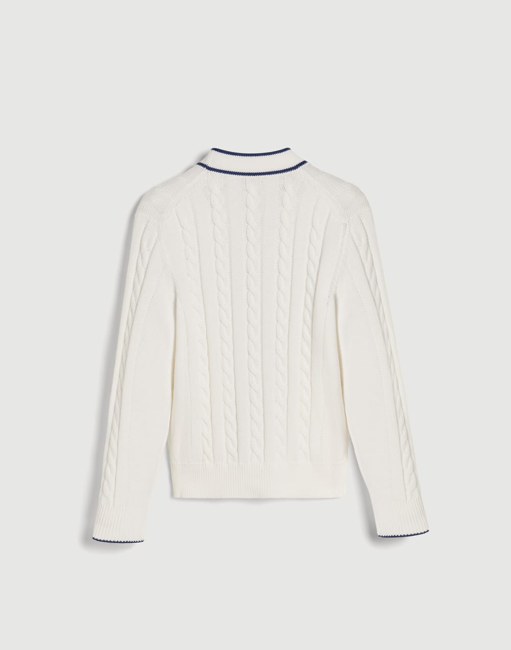 Cotton cable knit cardigan with logo White Boys - Brunello Cucinelli