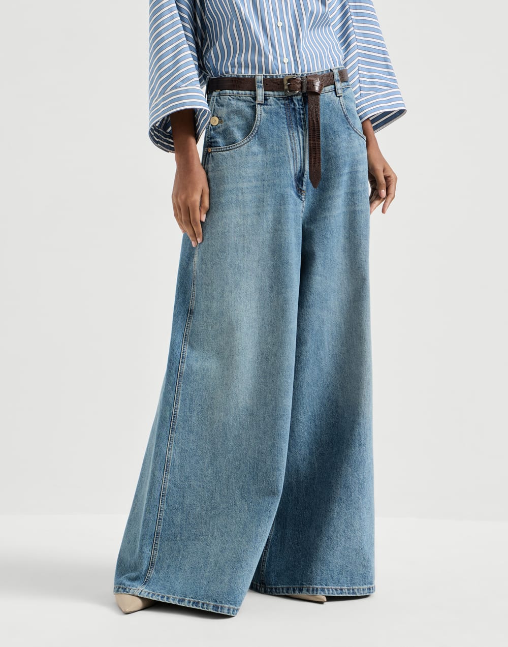 Maxi trousers Denim Woman - Brunello Cucinelli