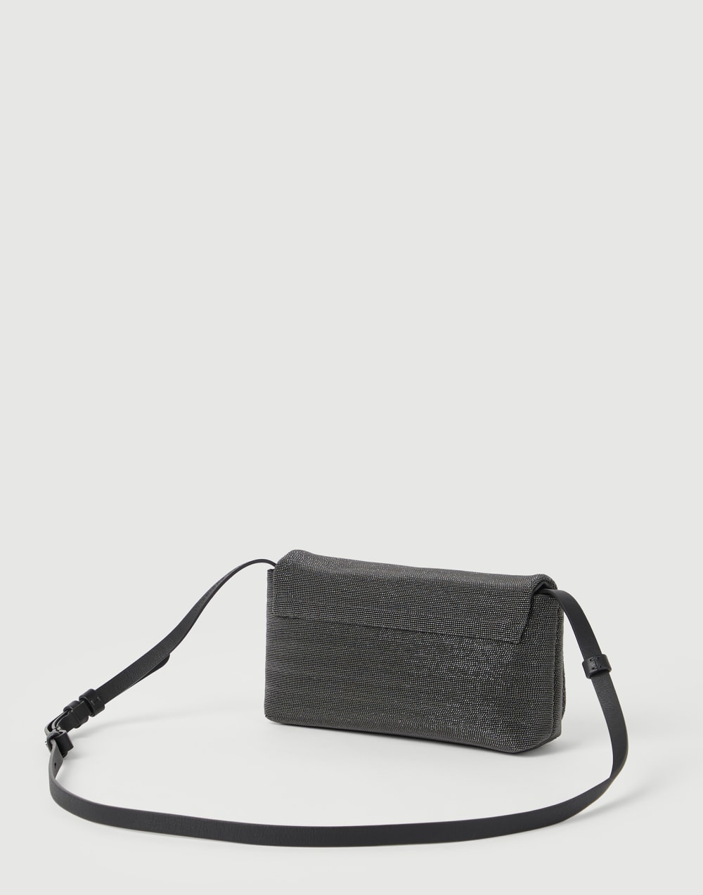 Precious flap bag in grained leather Black Woman - Brunello Cucinelli