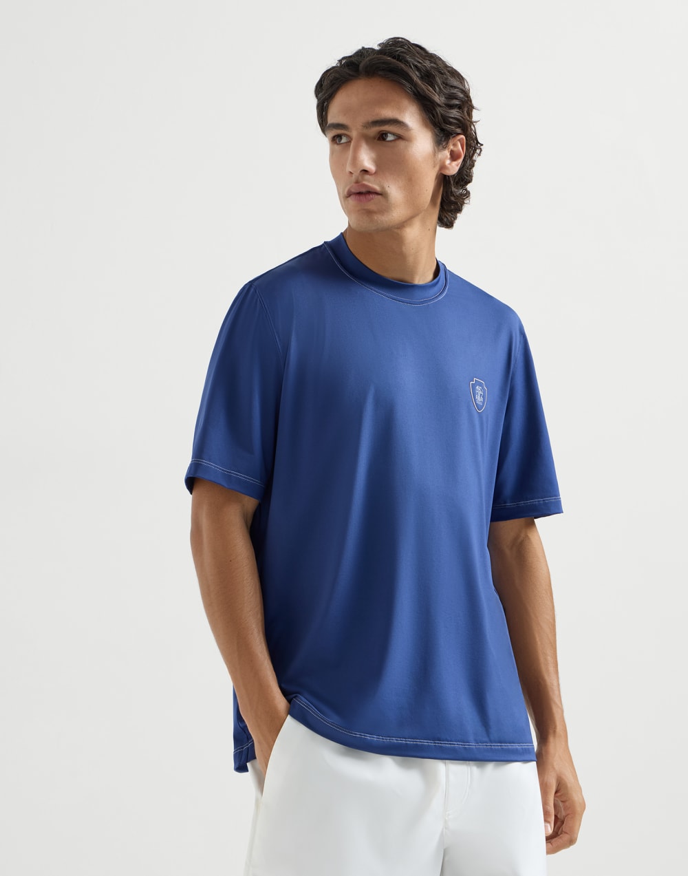 クルーネック Tシャツ アヴィオブルー メンズ - Brunello Cucinelli