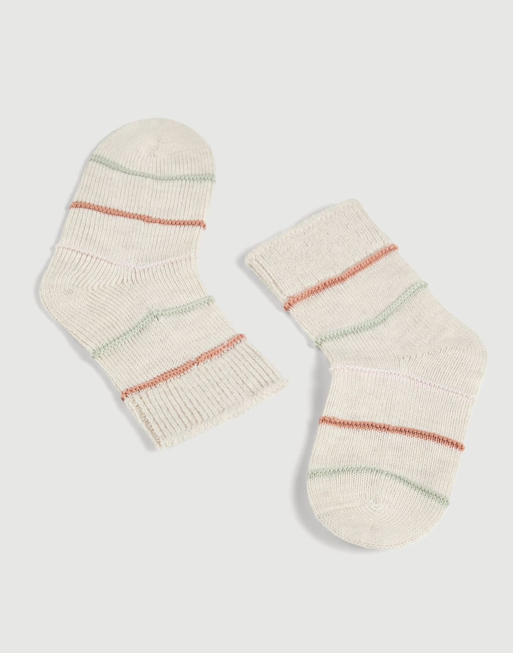 Chaussettes Baby Bernie à rayures Beige Bébé - Brunello Cucinelli