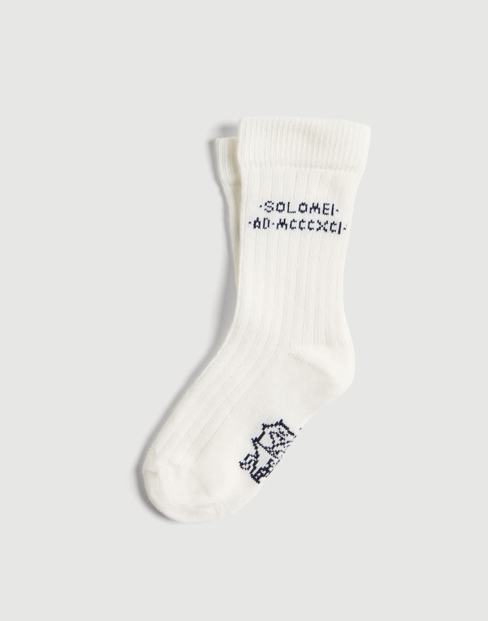 Calcetines en punto de algodón con intarsia Azul Aviación Niño - Brunello Cucinelli