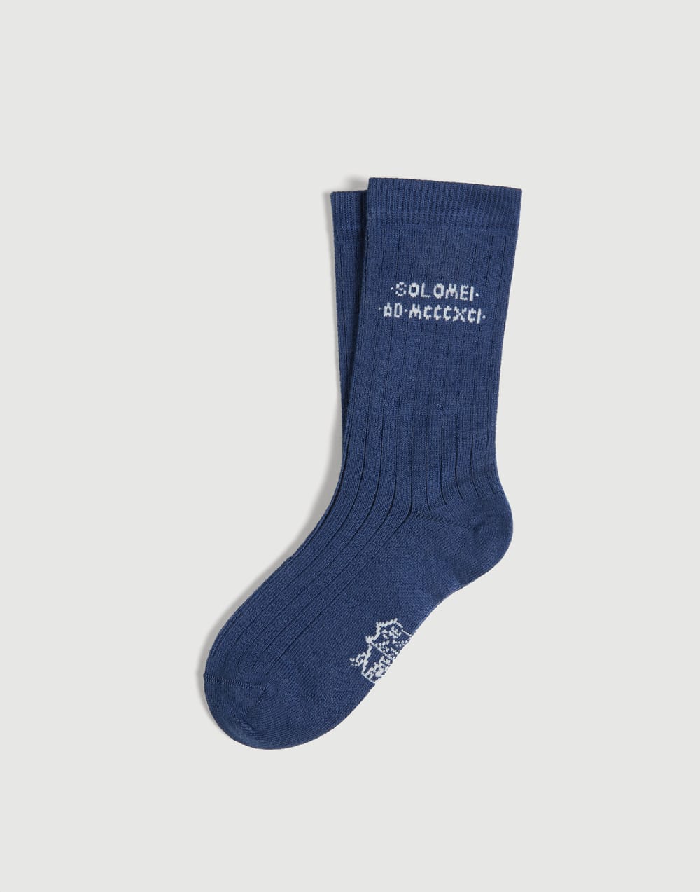 Cotton knit socks with intarsia Blue Boys - Brunello Cucinelli