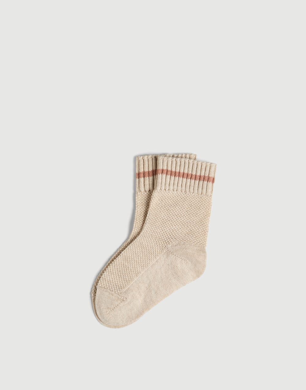 Baby Bernie Waffle stitch socks Beige Baby - Brunello Cucinelli