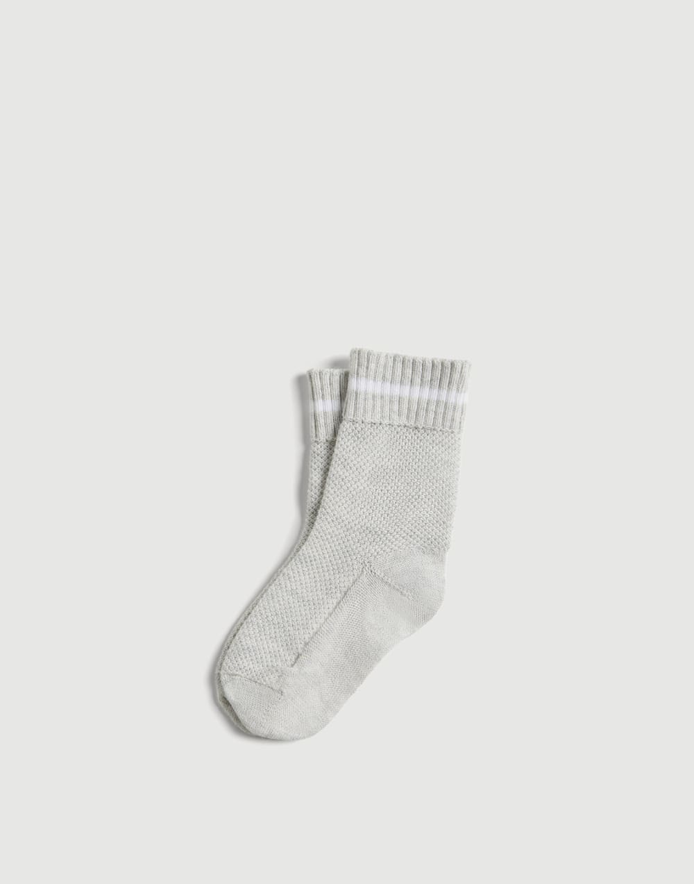 Baby Bernie Waffle stitch socks Fog Baby - Brunello Cucinelli